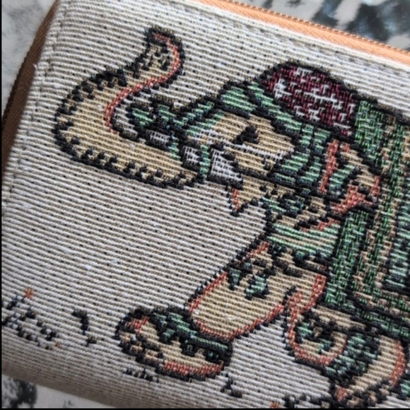 Boho Chic Elephant Embroidered Tapestry Zip Around Wallet Wristlet NEW - Picture 2 of 7
